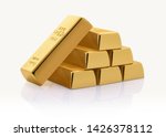 Gold Bar Stack Isolated On...