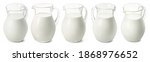 Set Of Big Milk Jars Isolated...