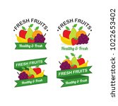 fresh fruits logo design vector ... | Shutterstock .eps vector #1022653402