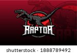 Dinosaur mascot vector. Dino raptors roar sport logo