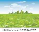 cartoon summer landscape with... | Shutterstock .eps vector #1691462962