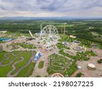 Small photo of Ozurgeti, Georgia - Jule 5 2022: Drone view of Tsitsinatela Amusement Park in Georgia, Kobuleti