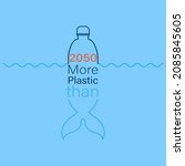 2050 more plastic than fish... | Shutterstock .eps vector #2085845605