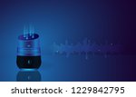 smart speaker with sound waves... | Shutterstock .eps vector #1229842795