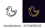 Outline Duckling Icon  With...