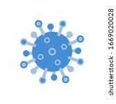 virus icon. flat microbe on... | Shutterstock .eps vector #1669020028