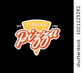 pizza logo template. vector... | Shutterstock .eps vector #1021125292