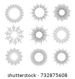big set of linear drawing of... | Shutterstock .eps vector #732875608