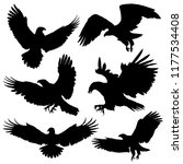 eagle   hawk silhouettes.... | Shutterstock .eps vector #1177534408