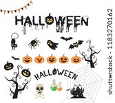  halloween elements. happy... | Shutterstock .eps vector #1183270162