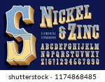 A 3d Vintage Font Alphabet In...