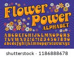 a flower power hippie themed... | Shutterstock .eps vector #1186888678