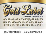 a logo style script alphabet... | Shutterstock .eps vector #1925898065