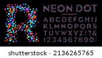neon dot alphabet is a sans... | Shutterstock .eps vector #2136265765