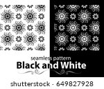 white and black abstract floral ... | Shutterstock .eps vector #649827928