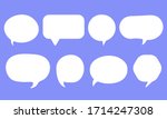 Set of speak bubble text, chatting box, message box outline cartoon vector illustration design. Balloon doodle style of thinking sign symbol.