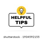 Helpful tips geometric message bubble with light bulb emblem. Banner design for business and advertising. Vector illustration.