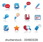social and media icons  blog | Shutterstock .eps vector #33483328