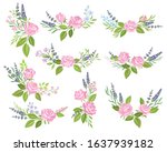 floral arrangements of roses... | Shutterstock .eps vector #1637939182