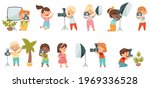 cute little boy and girl with... | Shutterstock .eps vector #1969336528