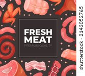 fresh meat banner template.... | Shutterstock .eps vector #2143052765