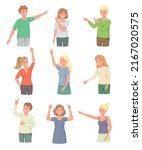 people character indicating... | Shutterstock .eps vector #2167020575