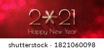 happy new year 2021 text design.... | Shutterstock .eps vector #1821060098