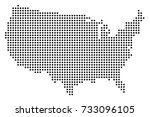 dotted map of usa | Shutterstock .eps vector #733096105