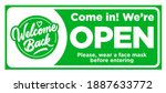 open sign on the front door... | Shutterstock .eps vector #1887633772