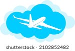 airplane on blue clouds... | Shutterstock .eps vector #2102852482