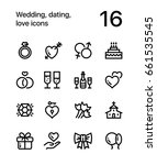 wedding  dating  love icons for ... | Shutterstock .eps vector #661535545