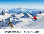 Skier Skiing Downhill Valle...