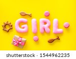 girls's birthday concept. pink... | Shutterstock . vector #1544962235