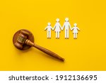 Family Figure With Judge Gavel. ...