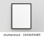 black picture frame  3d render... | Shutterstock . vector #1043693485