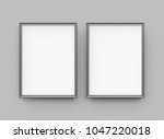 grey picture frame  3d render... | Shutterstock . vector #1047220018