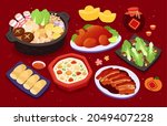 reunion dinner for chinese... | Shutterstock .eps vector #2049407228