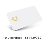 left tilt white blank chip card ... | Shutterstock .eps vector #664439782