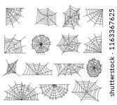 spider web set. vector. | Shutterstock .eps vector #1163367625