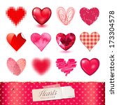 vector hearts collection   12... | Shutterstock .eps vector #173304578