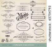vector set  calligraphic design ... | Shutterstock .eps vector #65754793