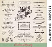 christmas decoration set   lots ... | Shutterstock .eps vector #66690511