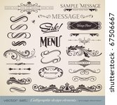 vector set  calligraphic design ... | Shutterstock .eps vector #67506667