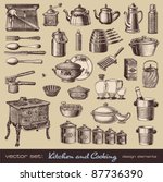 Vector Set  Kitchen And Cooking ...