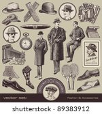 vector set  gentlemen's fashion ... | Shutterstock .eps vector #89383912