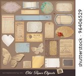 old paper objects  2    variety ... | Shutterstock .eps vector #96406529