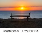 Bench With Sea View At Sunset ...