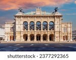 Vienna State Opera house at sunset, city of Wien, Austria