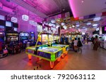 Small photo of BANGKOK, THAILAND - DEC 9 : Warp Zone Game Center at Emporium Shopping Mall on December 9, 2017 in Bangkok, Thailand. Warp Zone is a fun area for gamer.