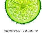 Lime With Bubbles In Water...